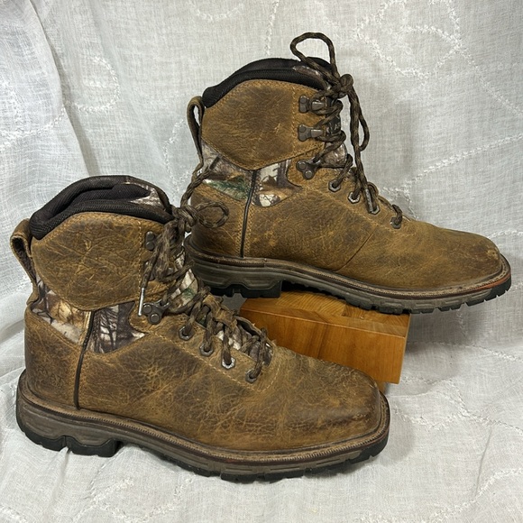 Ariat square toe leather camouflage high  lace up boots main image 8
